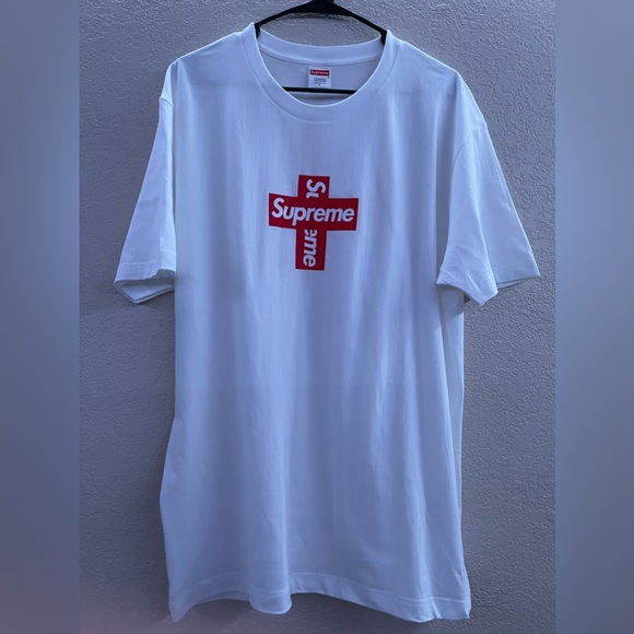 トップス Supreme Cross Box Logo Tee White L size Supreme Cross Box Logo Tee shirt large white | eBay